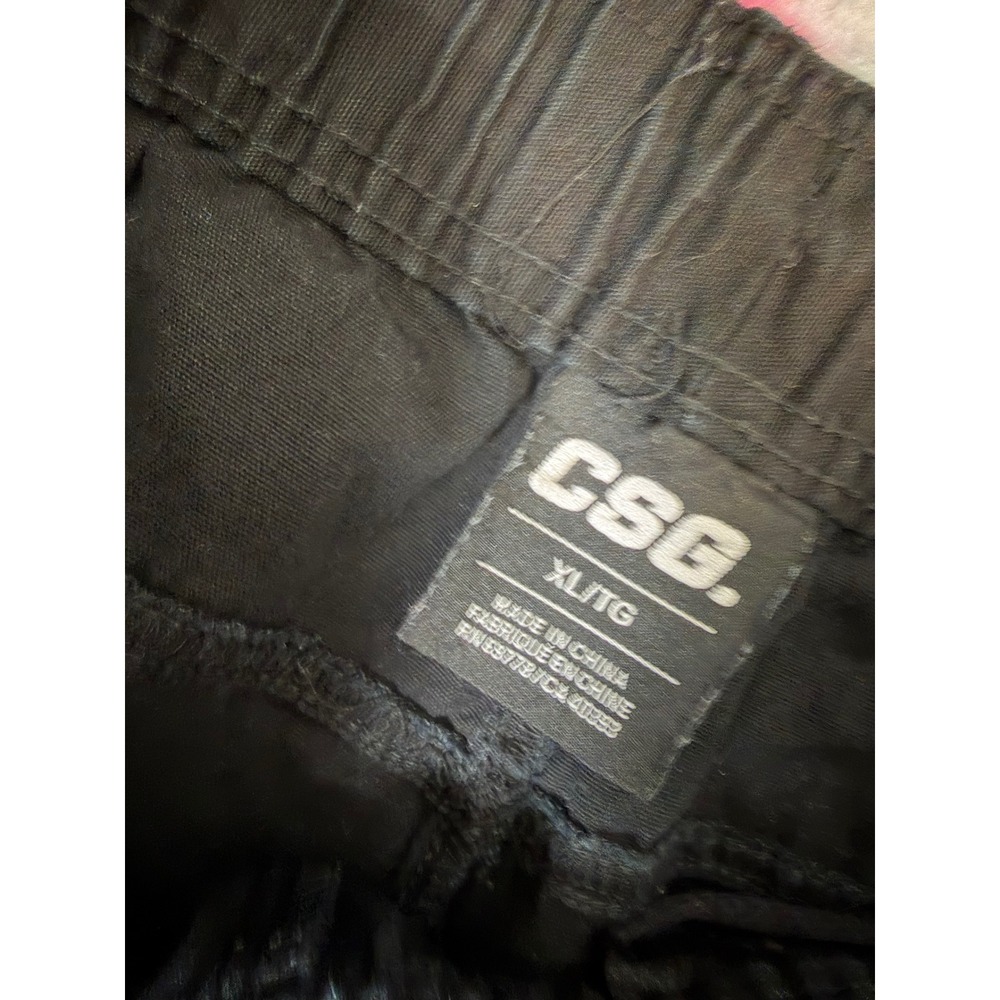 CSG Champs Sports Gear Mens Black Cargo Jogger Pants XL Elastic Waist Utility - Picture 2 of 3